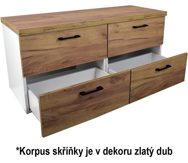 Comodo Koupelnová skříňka pod deskové umyvadlo Agria GO 120-HD - zlatý dub/zlatý dub