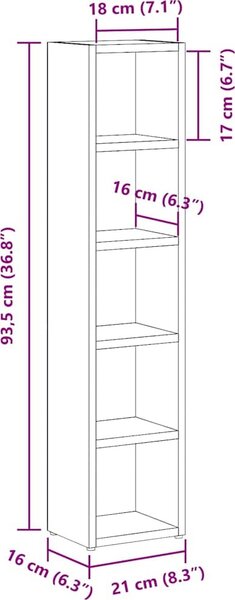 VidaXL Skříňky na CD 2 ks 21 x 16 x 93,5 cm dřevotříska [802703] Barva: Bílá