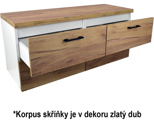 Comodo Koupelnová skříňka pod deskové umyvadlo Agria GO 120-HD - zlatý dub/zlatý dub