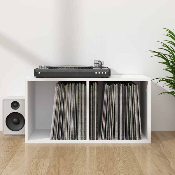 VidaXL Úložný box na LP desky 71 x 34 x 36 cm kompozitní dřevo [815254] Barva: Bílá