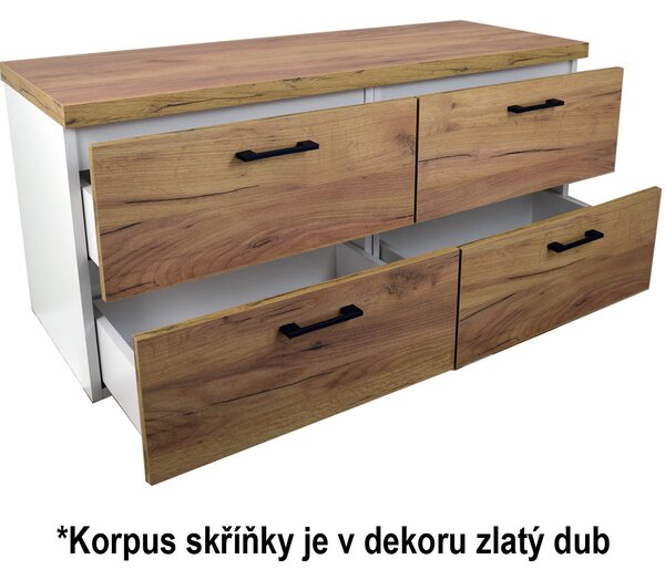 Comodo Koupelnová skříňka pod deskové umyvadlo Agria GO 120-HD - zlatý dub/zlatý dub