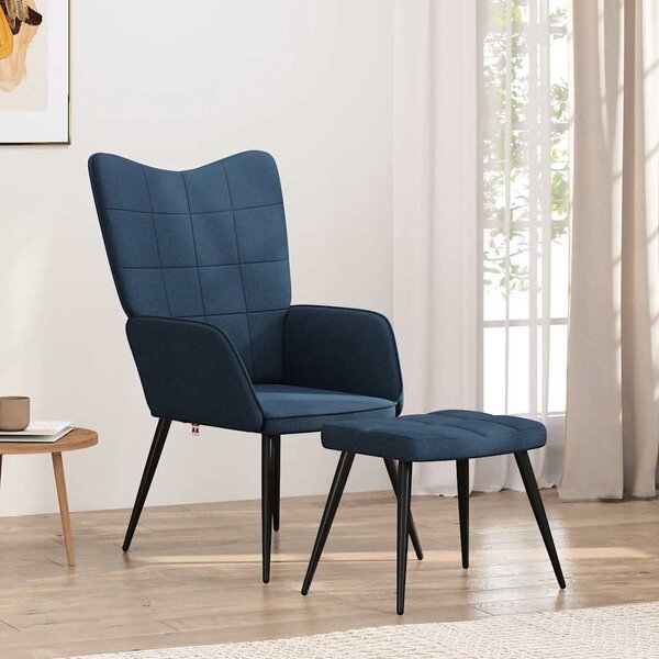 VidaXL Relaxační židle se stoličkou textil [327952] Barva: Modrá