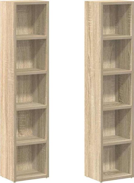 VidaXL Skříňky na CD 2 ks 21 x 16 x 93,5 cm dřevotříska [802703] Barva: Bílá