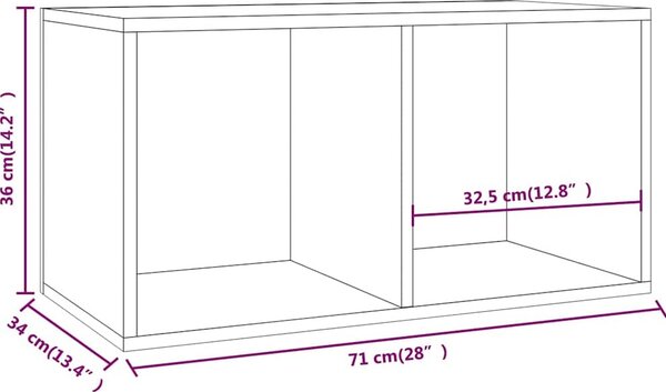 VidaXL Úložný box na LP desky 71 x 34 x 36 cm kompozitní dřevo [815254] Barva: Černý dub