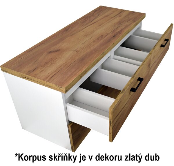 Comodo Koupelnová skříňka pod deskové umyvadlo Agria GO 120-HD - zlatý dub/zlatý dub