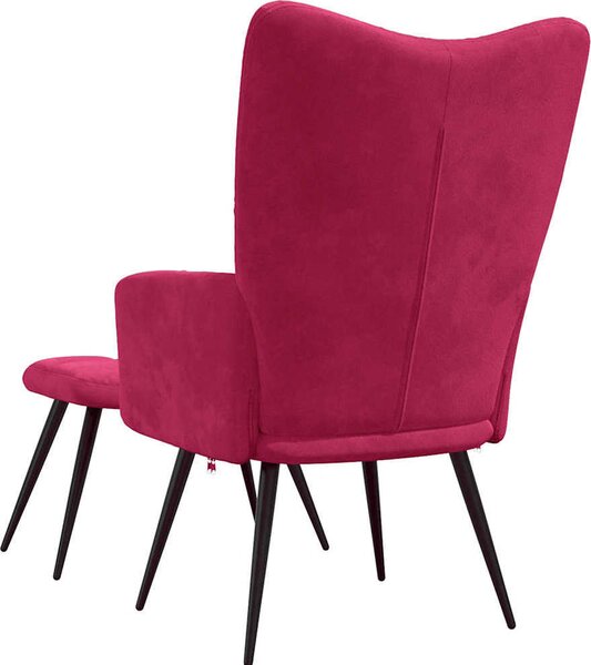 VidaXL Relaxační křeslo se stoličkou samet [328089] Barva: Černá
