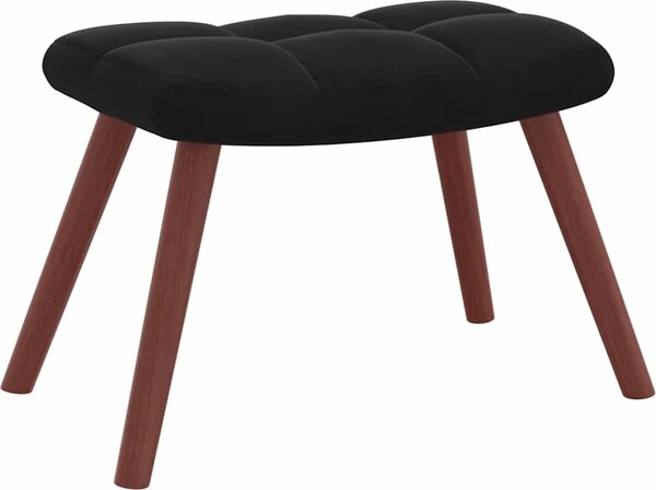 VidaXL Relaxační křeslo se stoličkou krémově samet [328063] Barva: Černá