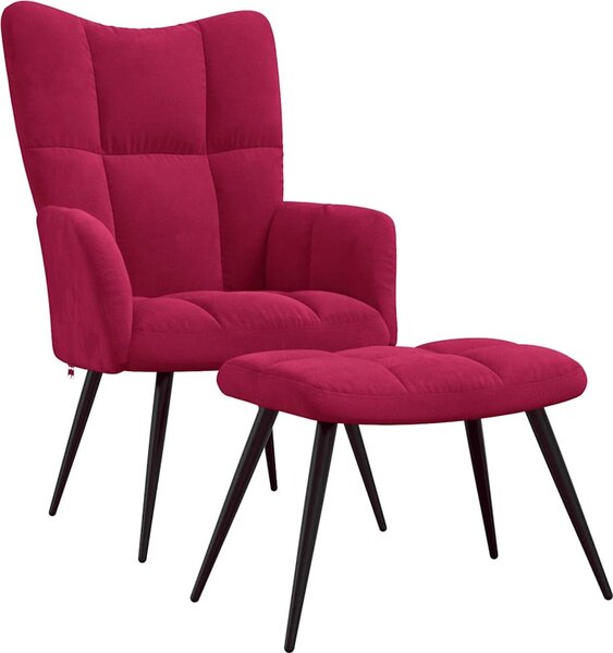 VidaXL Relaxační křeslo se stoličkou samet [328089] Barva: Černá