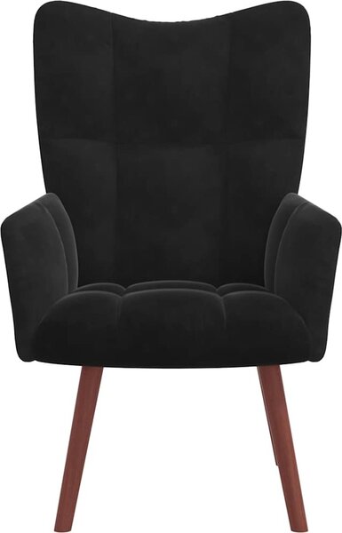 VidaXL Relaxační křeslo se stoličkou krémově samet [328063] Barva: Černá