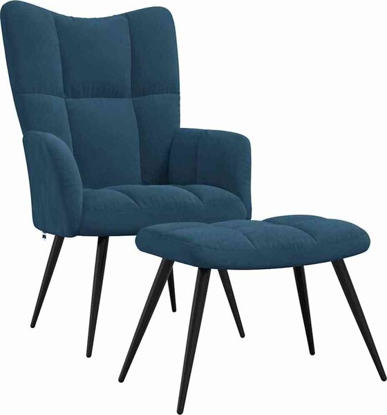 VidaXL Relaxační křeslo se stoličkou samet [328089] Barva: Černá