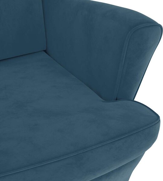 VidaXL Křeslo ušák se stoličkou samet [3115930] Barva: světle šedá