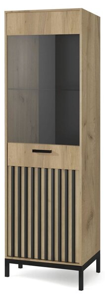 Halmar Vitrína LAMINO W-1 dub craft/černá