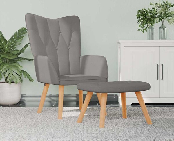 VidaXL Relaxační křeslo se stoličkou textil [327544] Barva: Tmavě šedá