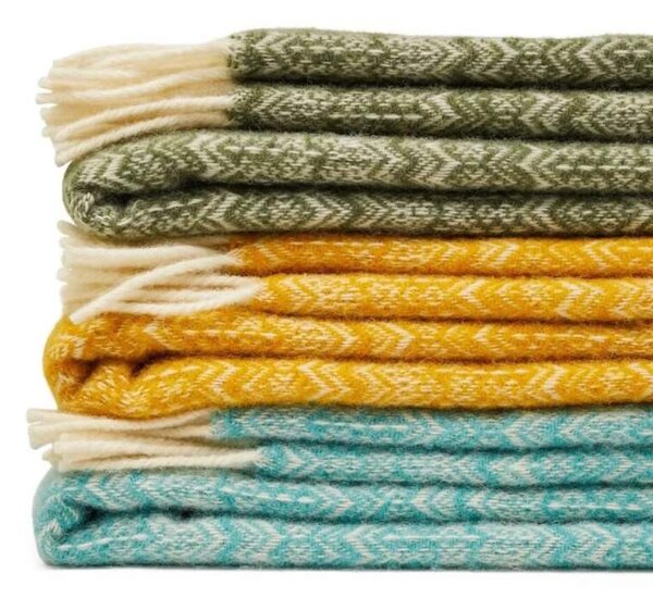 Vlněná deka Fair Isle Sage 200 x 150 cm Tweedmill