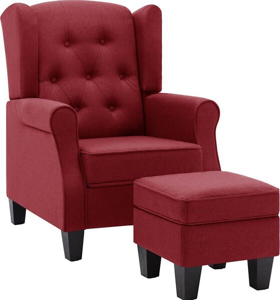 VidaXL Křeslo s podnožkou textil [320154] Barva: krémová