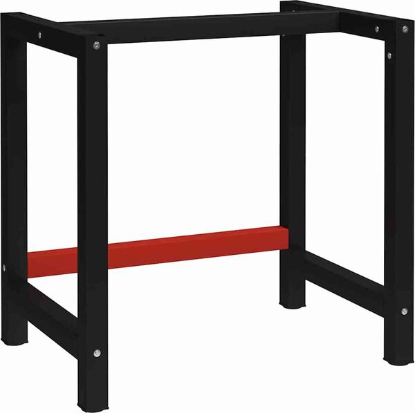 VidaXL Kovový rám pracovního stolu 80 x 57 x 79 cm černá a červená [147927]