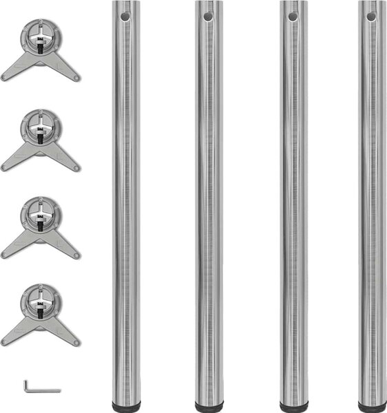 VidaXL 4 stolové nohy s nastavitelnou výškou , 870 mm [242134] Barva: Černá