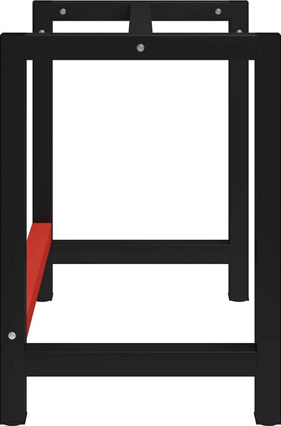 VidaXL Kovový rám pracovního stolu 80 x 57 x 79 cm černá a červená [147927]