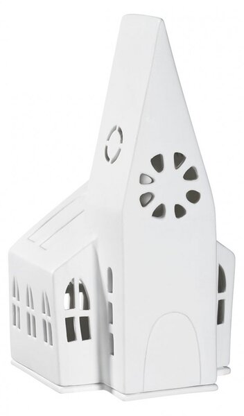 Porcelánový svícen Domek - Kostel 22 cm