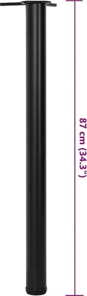 VidaXL 4 stolové nohy s nastavitelnou výškou , 870 mm [242134] Barva: Černá