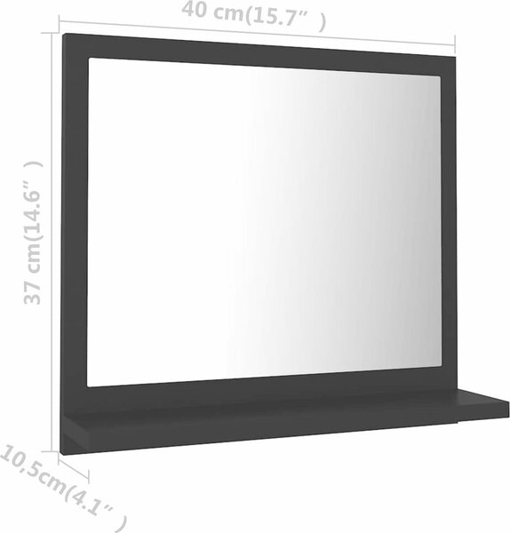 VidaXL Koupelnové zrcadlo 40 x 10,5 x 37 cm dřevotříska [804561] Barva: dub sonoma