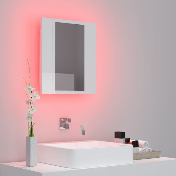 VidaXL Koupelnová skříňka se zrcadlem a LED 40x12x45 cm [804949] Barva: Betonová šedá