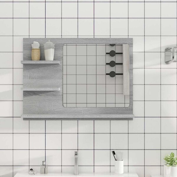 VidaXL Koupelnové zrcadlo 60 x 10,5 x 45 cm dřevotříska [815661] Barva: šedá sonoma