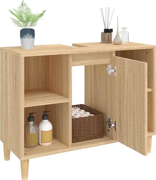 VidaXL Skříňka pod umyvadlo 80x33x60 cm kompozitní dřevo [821291] Barva: artisian oak