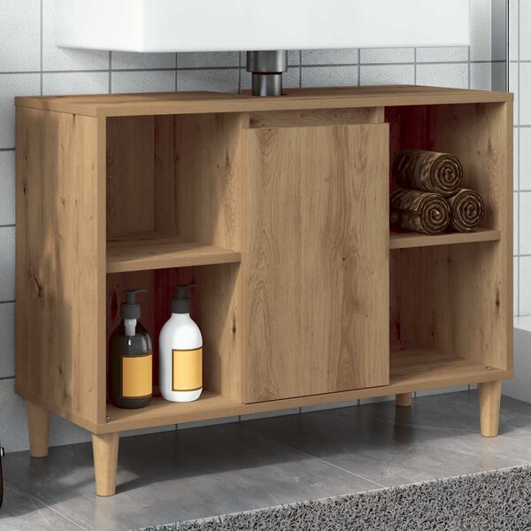 VidaXL Skříňka pod umyvadlo 80x33x60 cm kompozitní dřevo [821291] Barva: artisian oak