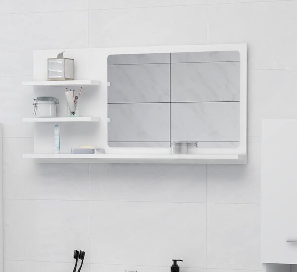 VidaXL Koupelnová skříňka se zrcadlem 90x11x45 cm kompozit [805022] Barva: Bílá