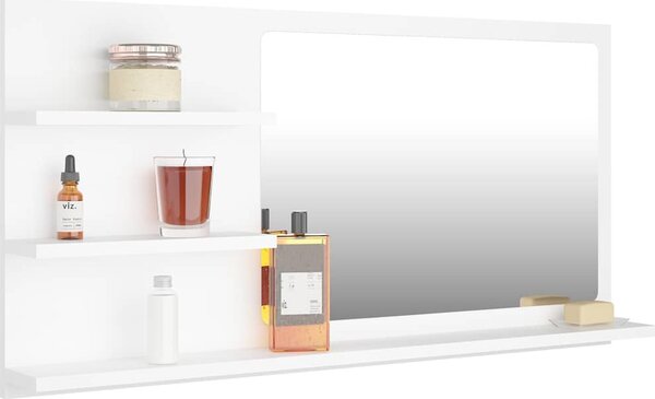 VidaXL Koupelnová skříňka se zrcadlem 90x11x45 cm kompozit [805022] Barva: Bílá