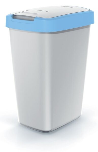 Prosperplast Odpadkový koš COMPACTO FLAS s víkem popelavě šedý/světle modrý, varianta 25 l