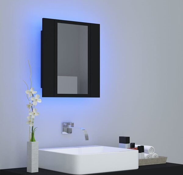 VidaXL Koupelnová skříňka se zrcadlem a LED 40x12x45 cm [804949] Barva: Betonová šedá