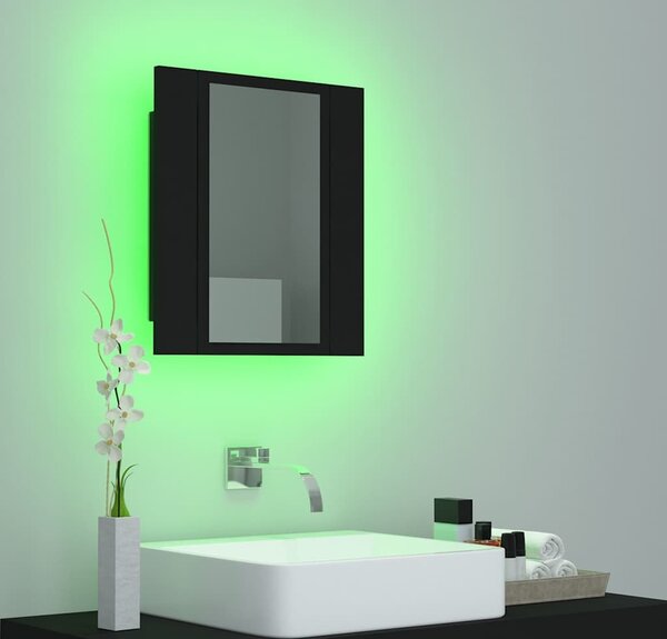VidaXL Koupelnová skříňka se zrcadlem a LED 40x12x45 cm [804949] Barva: Betonová šedá