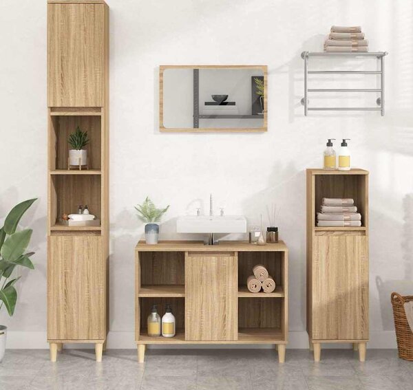 VidaXL Skříňka pod umyvadlo 80x33x60 cm kompozitní dřevo [821291] Barva: artisian oak