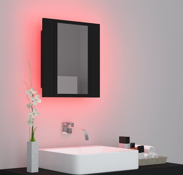 VidaXL Koupelnová skříňka se zrcadlem a LED 40x12x45 cm [804949] Barva: Betonová šedá