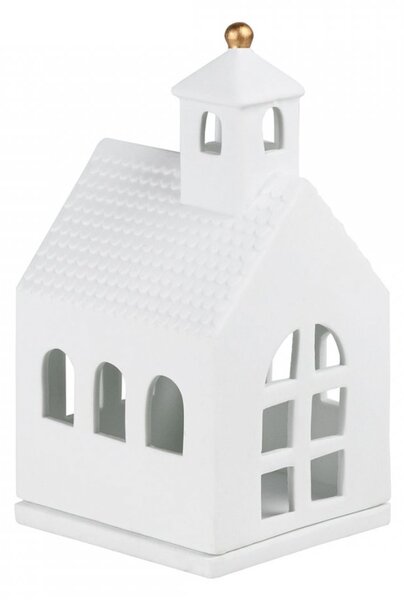Porcelánový svícen Domek - Kaple 14 cm