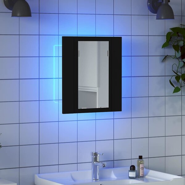 VidaXL Koupelnová skříňka se zrcadlem a LED 40x12x45 cm [804949] Barva: Betonová šedá