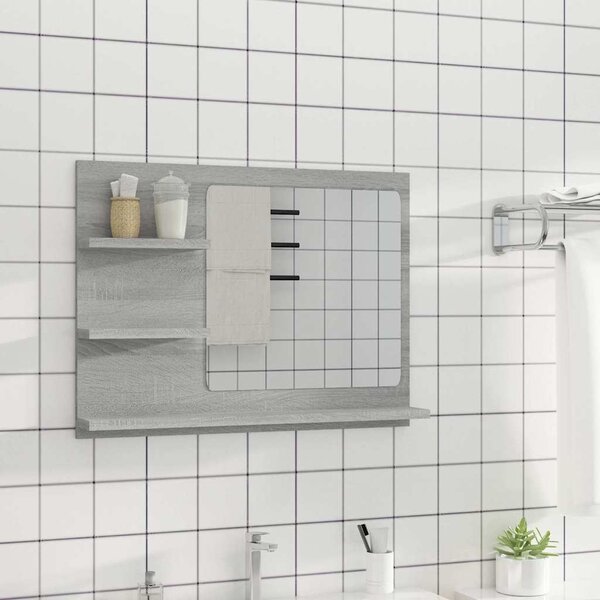 VidaXL Koupelnové zrcadlo 60 x 10,5 x 45 cm dřevotříska [815661] Barva: šedá sonoma