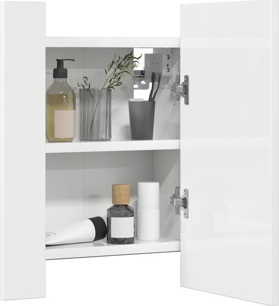VidaXL Koupelnová skříňka se zrcadlem a LED 40x12x45 cm [804949] Barva: Betonová šedá