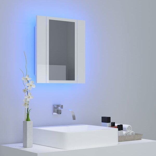VidaXL Koupelnová skříňka se zrcadlem a LED 40x12x45 cm [804949] Barva: Betonová šedá