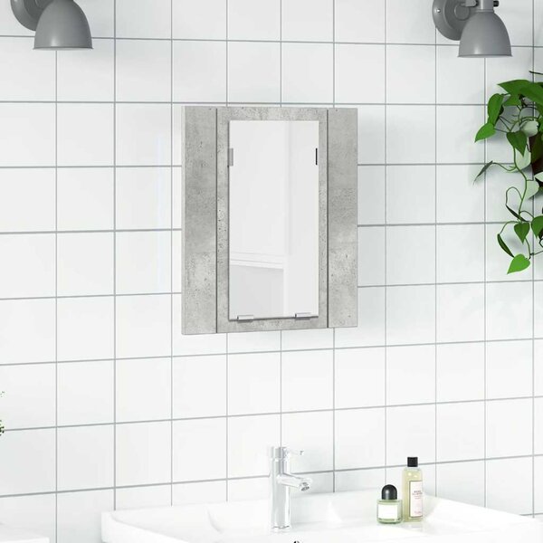VidaXL Koupelnová skříňka se zrcadlem a LED 40x12x45 cm [804949] Barva: Betonová šedá