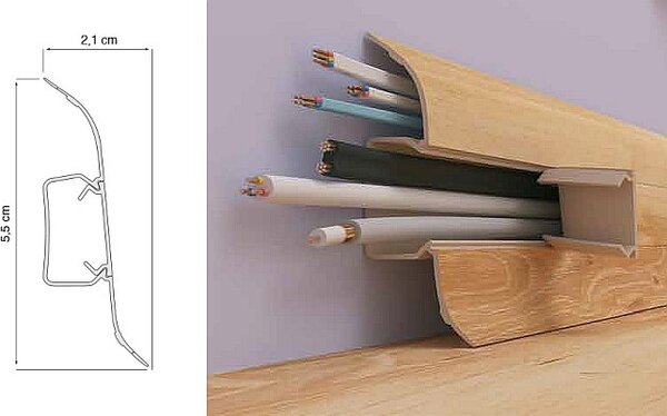 Obvodová soklová lišta plastová (pro PVC a vinyl) hikor pasadena - 250cm