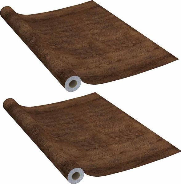 VidaXL Samolepící tapety na dveře 2 ks 210 x 90 cm PVC [146111] Barva: Tmavý dub