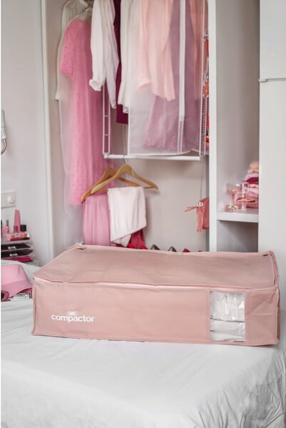 Vakuový plastový úložný box pod postel 65x45x15,5 cm Pink Edition – Compactor