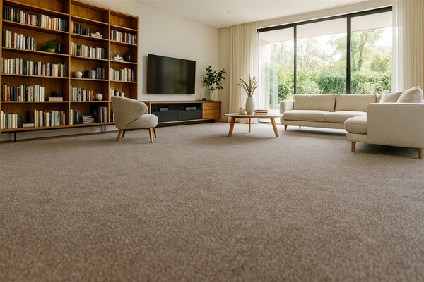 Tapibel, Metrážový koberec Supersoft 420 hnědý, na míru, šíře 4m, hnědá, ab (mřížka), kancelář