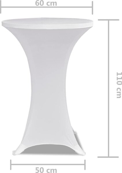 VidaXL Potahy na koktejlový stůl Ø 60 cm, strečové, 2 ks [131431] Barva: Bílá