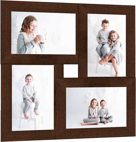 VidaXL Kolážový fotorámeček na 4 obrázky (10 x 15 cm) MDF [332774] Barva: Černá