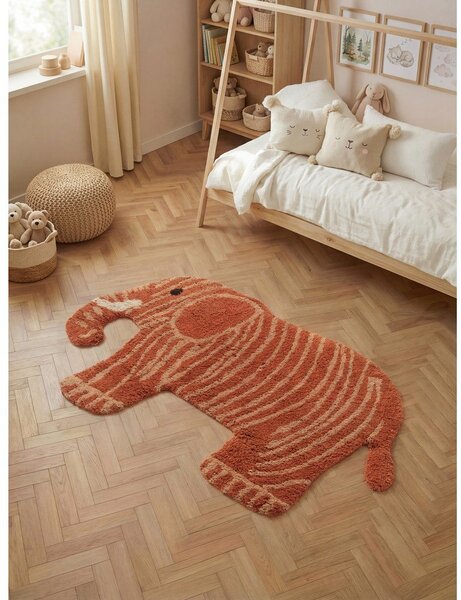 Pratelný/ručně tkaný bavlněný dětský koberec v terakotové barvě 75x120 cm Snuggle Elodie – Hanse Home