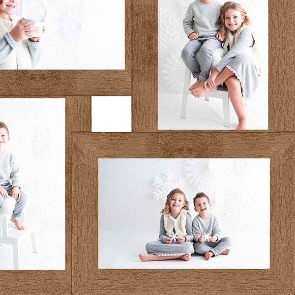 VidaXL Kolážový fotorámeček na 4 obrázky (10 x 15 cm) MDF [332774] Barva: Černá